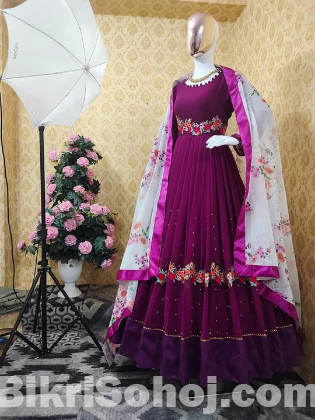 Readymade Georgette Embroidery Party Dress